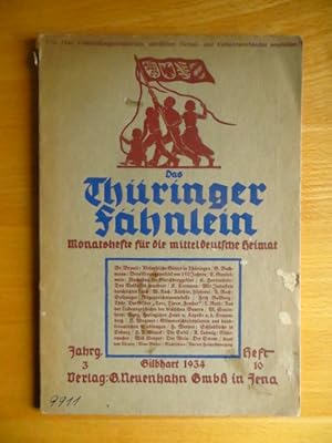 Bild des Verkufers fr Das Thringer Fhnlein Jg.3, Hft 10. Monatshefte fr die mitteldeutsche Heimat. zum Verkauf von Antiquariat Blschke