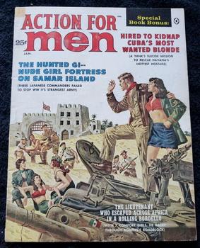 ACTION FOR MEN Adventure Magazine January 1962 JAMES BAMA Samar Cuba GGA Stanley