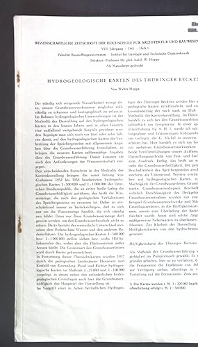 Imagen del vendedor de Hydrogeologische Karten des Thringer Beckens; Aus: Wissenschaftliche Zeitschrift der Hochschule fr Architektur und Bauwesen Weimar; a la venta por books4less (Versandantiquariat Petra Gros GmbH & Co. KG)