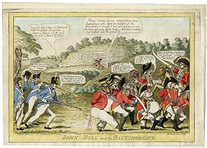 "John Bull and the Baltimoreans" Lampooning British Defeat at Fort McHenry in Baltimore Following...