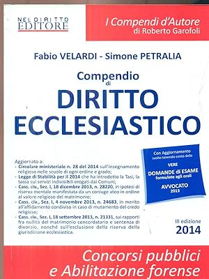 Image du vendeur pour Compendio di diritto ecclesiastico mis en vente par Librodifaccia