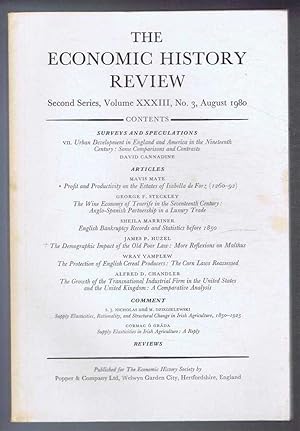 The Economic History Review. Second Series, Volume XXXIII (33), No. 3, August 1980