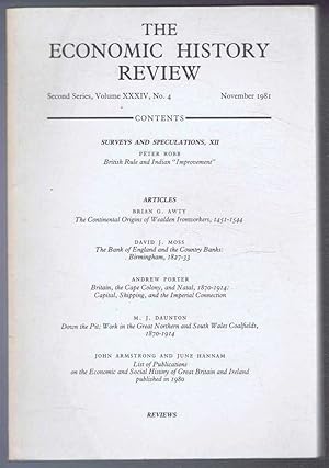 Imagen del vendedor de The Economic History Review. Second Series, Volume XXXIV (34), No. 4, November 1981 a la venta por Bailgate Books Ltd