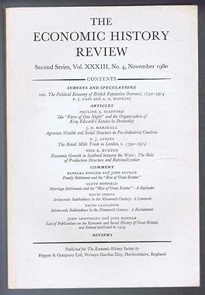 Imagen del vendedor de The Economic History Review. Second Series, Volume XXXIII (33), No. 4, November 1980 a la venta por Bailgate Books Ltd