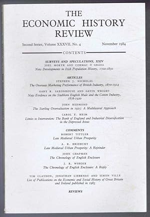 The Economic History Review. Second Series, Volume XXXVII (37), No. 4, November 1984