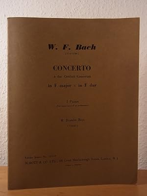 Immagine del venditore per Wilhelm Friedemann Bach. Concerto  due Cembali Concertati in F major - in F dur. 2 Pianos. H. Brandt Buys (Urrtext). Edition Schott No. 10159 venduto da Antiquariat Weber