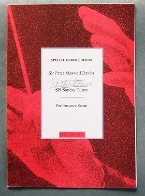 Image du vendeur pour Six Sanday Tunes (Performance Score for three violins) - signed by Sir Peter Maxwell Davies mis en vente par At the Sign of the Pipe