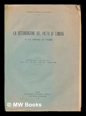 Image du vendeur pour La restaurazione del patto di Londra mis en vente par MW Books Ltd.