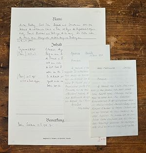 Bild des Verkufers fr 2 manuscript letters in French, both signed. zum Verkauf von Antiquariat Thomas Rezek