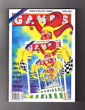 Games Magazine - April, 1998. Acrostics, Logic Puzzles, Cryptograms, Crosswords