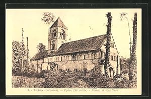 Carte postale Thaon, Eglise, Portail et cote Nord