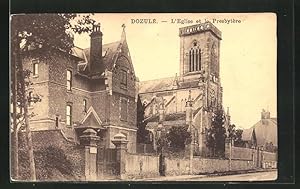 Carte postale Dozule, l`eglise et le Presbytere