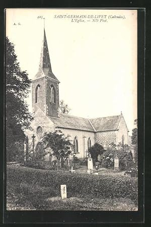 Carte postale Saint-Germain-de-Livet, L`Eglise