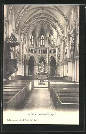 Carte postale Dozule, Interieur de l`Eglise