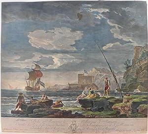 Baléchou (1716-1764) nach Vernet, colorierte Radierung