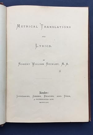 Metrical Translations and Lyrics