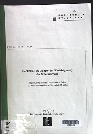 Seller image for Controlling im Dienste der Wertsteigerung der Unternehmung; Hochschule St. Gallen, Diskussionsbeitrge Nr. 3; for sale by books4less (Versandantiquariat Petra Gros GmbH & Co. KG)