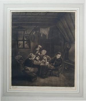 A.von Ostade; Interieur - Mezzotinto von WB 1765