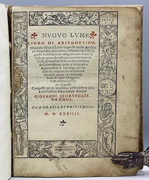 Seller image for Nuovo Lume: Libro di ArithmeticaCon uno Breve Trattato di Geometria.Composto per lo Acutissimo Prescrutatore delle Archimediane & Euclidiane Dottrine. for sale by Michael R. Thompson Books, A.B.A.A.