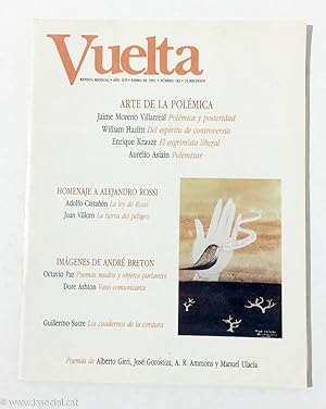 Imagen del vendedor de Revista Vuelta. Ao XVI. enero de 1992. Nmero 182 a la venta por La Social. Galera y Libros