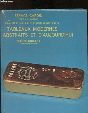 Image du vendeur pour Catalogue de ventes aux enchres - Espace Cardin - 27 et 28 Juin : Tableaux modernes, abstraits et d'aujourd'hui mis en vente par Le-Livre