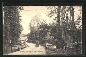 Carte postale Auve, Pont sur l'Auve