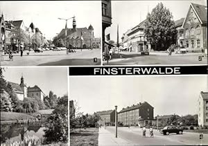 Bild des Verkufers fr Ansichtskarte / Postkarte Finsterwalde in Brandenburg, Am Markt, Thlmannstrae, Postamt, Schloss zum Verkauf von akpool GmbH