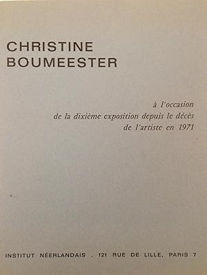 Imagen del vendedor de Christine Boumeester  l'occasion de la dixime exposition depuis le dcs de l'artiste en 1971 a la venta por A Balzac A Rodin