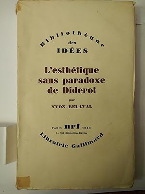 Seller image for Bibliotheque des Idees L'estethique Sans Paradoxe de Diderot for sale by Early Republic Books