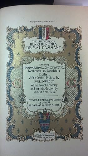 Image du vendeur pour The Life Work of Henri Rene Guy De Maupassant Vol. XI: Font Comme La Mort or the Ruling Passion. Edition de Luxe mis en vente par Early Republic Books