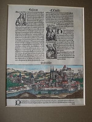 Bild des Verkufers fr Passavia - Ansicht der Stadt Passau. Altkoloriertes Einzelblatt aus der verkleinerten Ausgabe der Weltchronik des Hartmut Schedel. ("Kleiner Schedel"). zum Verkauf von Antiquariat Klaus Altschfl