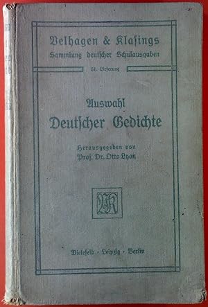Bild des Verkufers fr Auswahl Deutscher Gedichte. zum Verkauf von biblion2