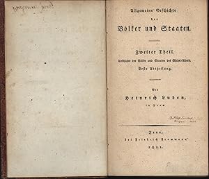 Bild des Verkufers fr Allgemeine Geschichte der Vlker und Staaten, HIER: Zweiter Teil,Geschichte der Vlker und Staaten des Mittel-Alters. Erste Abtheilung zum Verkauf von Antiquariat Kastanienhof