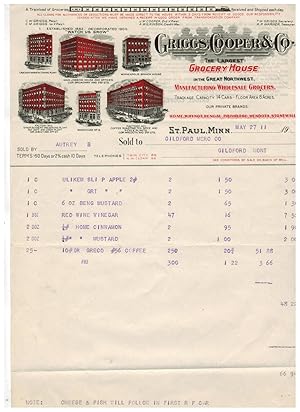 GRIGGS, COOPER & CO. THE LARGEST GROCERY HOUSE IN THE GREAT NORTHWEST (billhead)