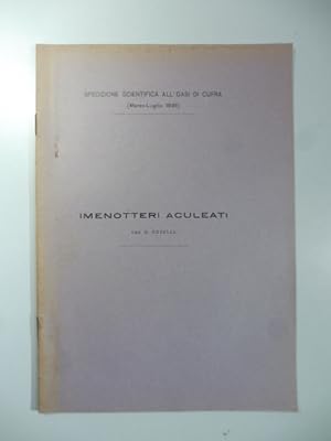 Spedizione scientifica all'Oasi di Cufra (marzo-luglio 1931). Imenotteri aculeati