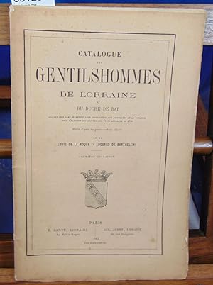 Catalogue des gentilshommes de Lorraine