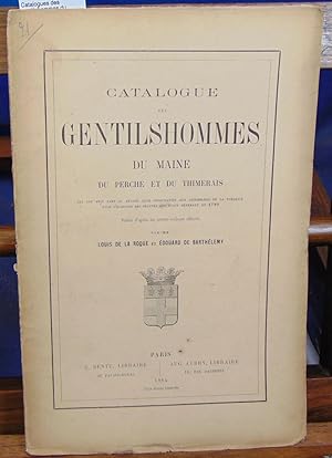 Catalogues des gentilshommes du Maine