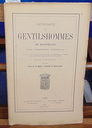 Catalogues des gentilshommes de Rousillon