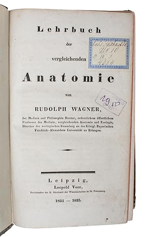 Bild des Verkufers fr Lehrbuch der vergelichenden Anatomie. 2 Theile. zum Verkauf von Lynge & Sn ILAB-ABF