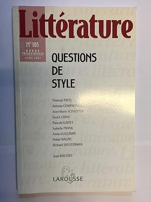 Seller image for Littrature n105, mars 1997 - Questions de style for sale by LibrairieLaLettre2