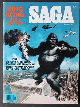 Imagen del vendedor de SAGA January 1977 Men Adventure Magazine KING KONG Andy Capp A-Bomb John Denver a la venta por Comic World