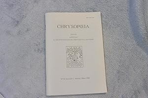 CHRYSOPOEIA Revue publiée par la Société D'Etude De L'Histoire De L'Alchimie N° II, fascicule 1. ...