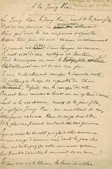 Original manuscript by Charles-Marie-Photius Maurras: A la Jung-Frau