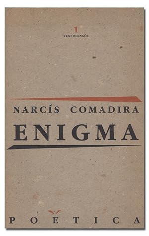 Imagen del vendedor de Enigma. Text bilinge [cataln y castellano]. a la venta por Librera Berceo (Libros Antiguos)