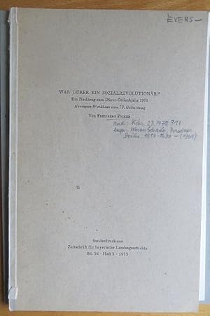 War Dürer ein Sozialrevolutionär? : ein Nachtrag zum Dürer-Gedenkjahr 1971; Hermann Weidhaas zum 70.