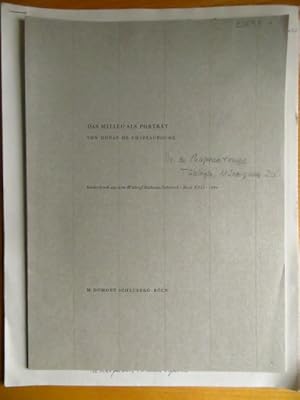 Das Milieu als Porträt Sonderdruck aus dem Wallraf-Richartz-Jahrbuch 1960