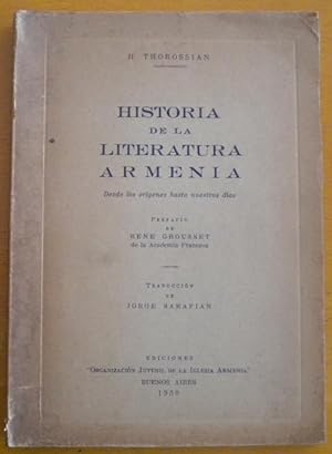 Historia de la Literatura Armenia. Desde los origenes hasta nuestros días
