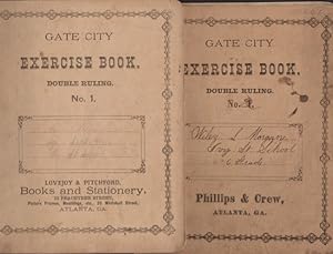 1883-84 Lot (5) Gate City Exercise Books and (2) Term Examination Papers of Wiley Motgan, Fifth a...