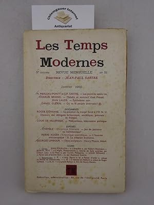 LES TEMPS MODERNES. Revue mensuelle. 5° année, n° 51. Janvier 1950.