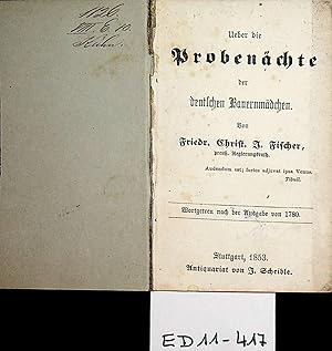 Bild des Verkufers fr ber die Probenchte der deutschen Bauernmdchen. Wortgetreu nach der Ausg. 1780 (=Antiquarische Raritten ; 1) zum Verkauf von ANTIQUARIAT.WIEN Fine Books & Prints
